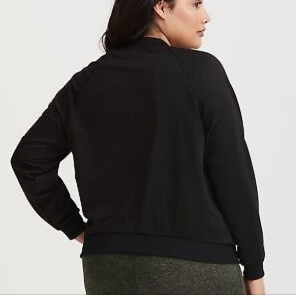 Torrid Black Bomber Athletic Jacket Size 2 (18/20) - Picture 4 of 12